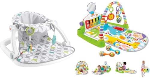 Fisher-Price Baby Chair with Toys and Playmat with Piano Gym, Maracas & 5 Toys