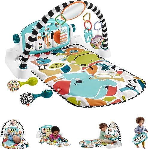 Fisher-Price Baby Musical Toy Set Glow and Grow Kick & Play Piano Gym Blue…