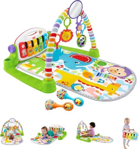 Fisher-Price Baby Playmat Deluxe Kick & Play Piano Gym for Learning & 2…