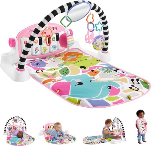 Fisher-Price Baby Playmat Glow and Grow Kick & Play Piano Gym, Pink Musical…