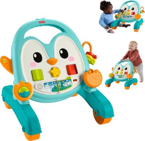 Fisher-Price Baby Push Toy Musical Penguin Walker, 2-in-1 Infant to Toddler…