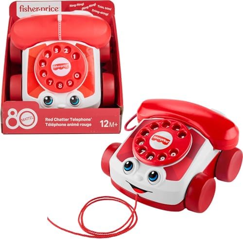 Fisher-Price Baby Toy Red Chatter Telephone, Mattel 80th Anniversary Edition…