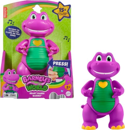 Fisher-Price Barney’s World Musical Toy Heart Hands Barney Figure, 5.7 Inches…