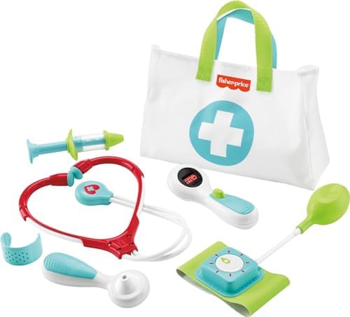 Fisher-Price Doctor Playset Medical Kit 7-Piece Toy for Dress Up and…