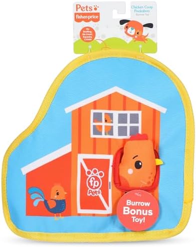 Fisher Price Chicken Coop Rip N Reveal Dog Toy | Hide and reveal squeaker…