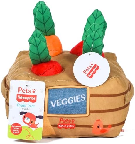 Fisher Price Veggie Treat Puzzle Dog Toy | Interactive puzzle design, hides…