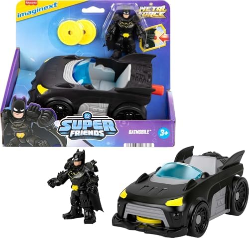 Fisher-Price Imaginext DC Super Friends Metal Force Batmobile Toy Car, 3-inch…