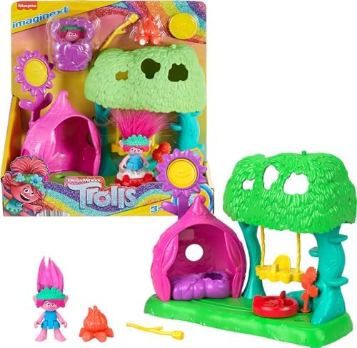 Fisher-Price Imaginext DreamWorks Trolls Toys Flower Fun Campsite Playset…
