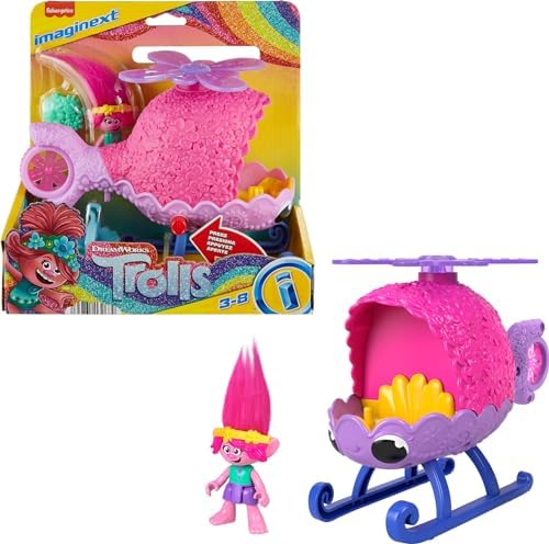 Fisher-Price Imaginext DreamWorks Trolls Toys Poppy's Copter, Helicopter &…