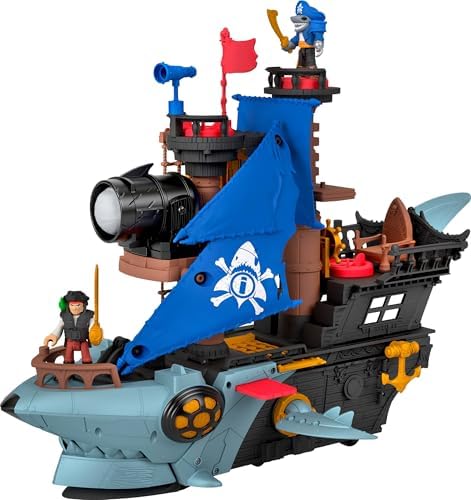 Fisher-Price Imaginext Shark Bite Pirate Ship Playset & Toy Boat