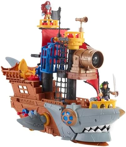 Fisher-Price Imaginext Shark Bite Pirate Ship, Playset with Pirate Figures…