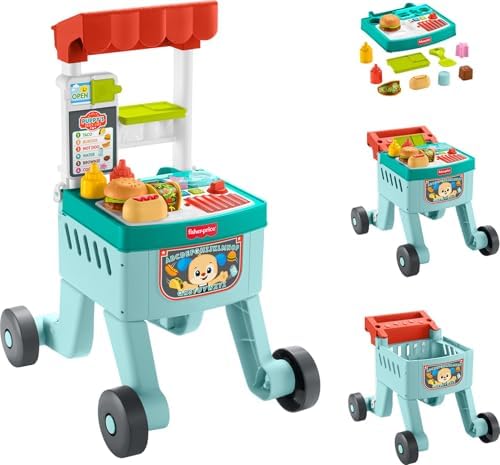 Fisher-Price Laugh & Learn 4-in-1 Snack Cart Walker, Multilanguage | English,…