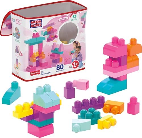 MEGA BLOKS First Builders Toddler Blocks Toys Set, Big Building Bag…