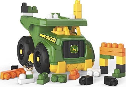 Mega Bloks John Deere Toddler Building Blocks Toy Set, Dump Truck with 25…