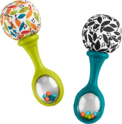 Fisher-Price Newborn Toys Rattle ‘n Rock Maracas, 2 Soft Musical Instruments…