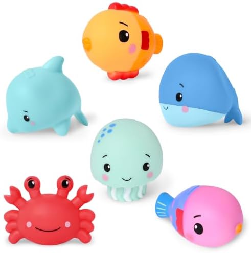 Fisher-Price™ Ocean Pal Floats Bath Toys, 6-Piece Floating Ocean Animal Bath…