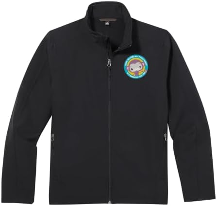Fisher-Price Purple Monkey Circle Softshell Jacket, Men, Black, X-Large