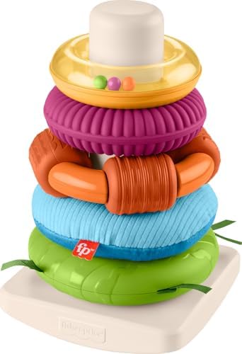Fisher-Price Sensory Rock-a-Stack, Baby Toy | Rings with Fine Motor…