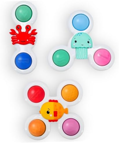 Fisher-Price™ Sensory Spin Set, 3-Piece Suction Cup Spinner Toys for Babies &…