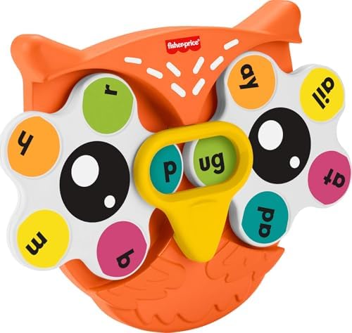 Fisher-Price Spin ‘n Rhyme Fidget Spinner Learning Toy | Owl Theme, Spelling…