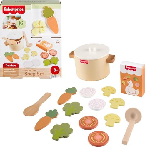 Fisher-Price Tiny Garden Wooden Soup Pretend Cooking Playset