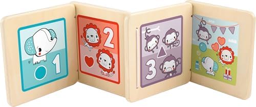 Fisher-Price Wood Baby Toy Tummy Time Panel, Newborn Sensory Activity with…