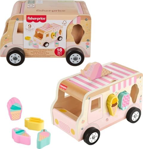 Fisher-Price Wood Ice Cream Truck Shape Sorter Set