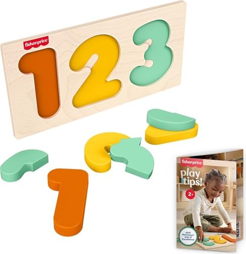 Fisher-Price Wood Montessori Learning Activity 1-2-3 Puzzle