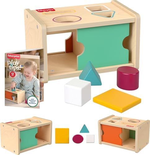 Fisher-Price Wood Montessori Object Permanence Box Learning Activity