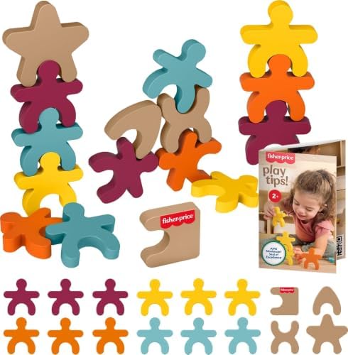 Fisher-Price Wood Montessori Stacking Shapes Learning Activity