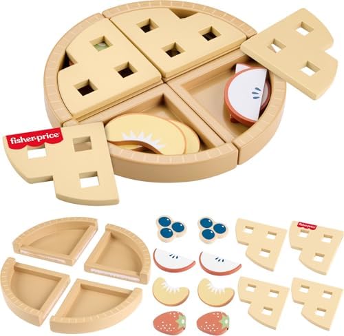 Fisher-Price Wood Pretend Play Toy Fruit Pie | 16-Piece Wooden Food Puzzle…